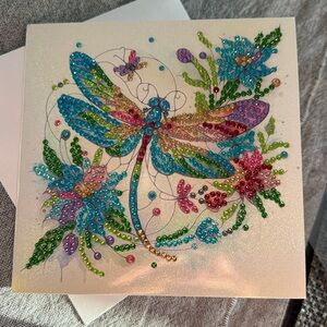 Two Colorful Beaded Dragonfly cards